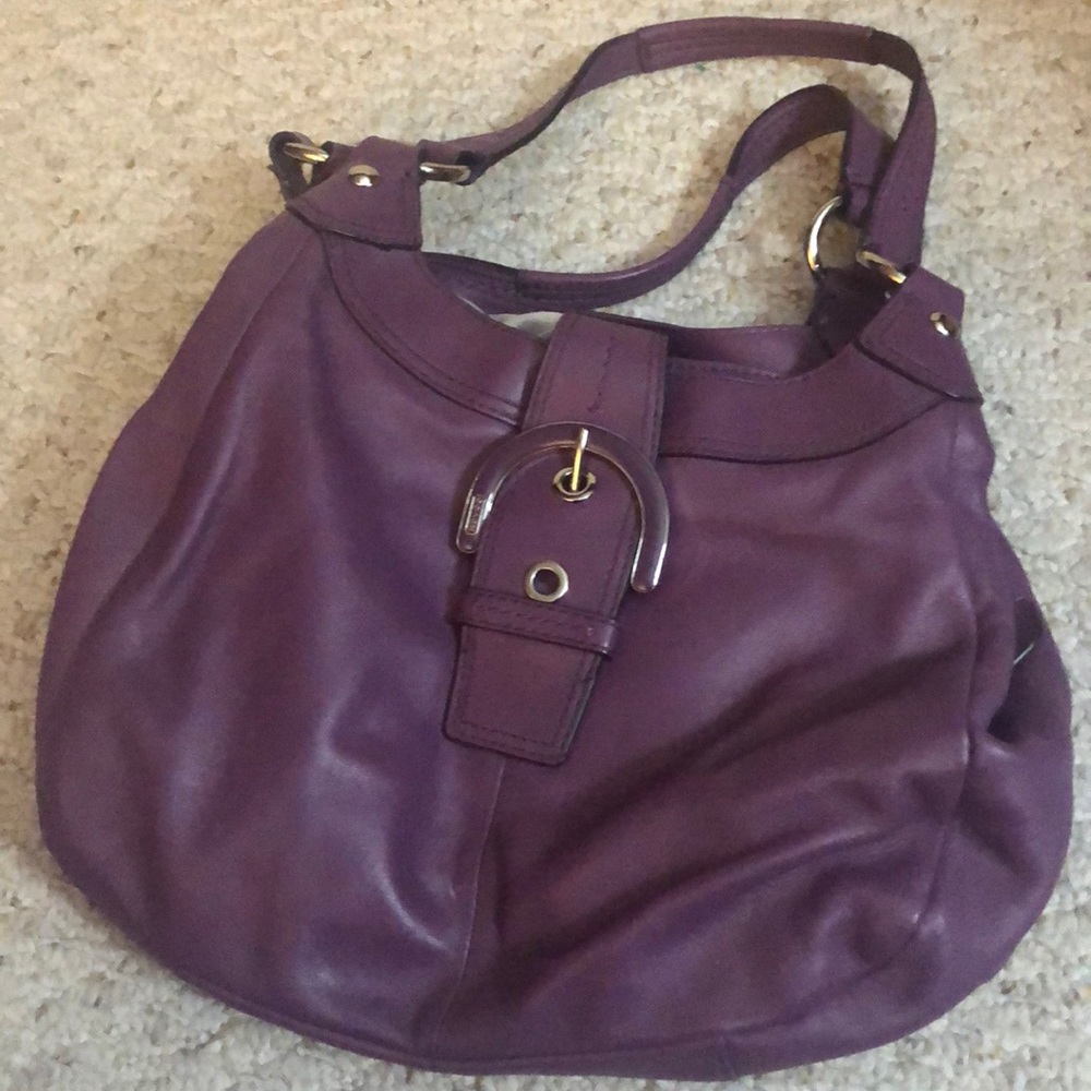 Coach bag purple soho hobo handbag